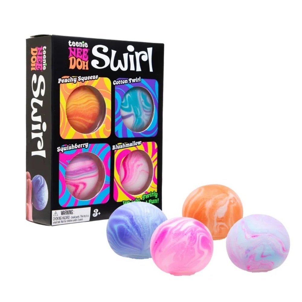 NeeDoh Teenie Swirl 4 Pack Sensory Squeeze Toy Needoh